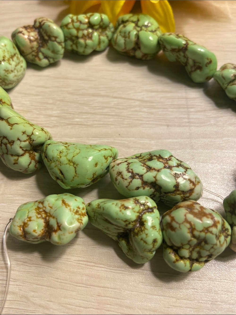 Light Green Howlite Bead Strand - Picture 2 of 2